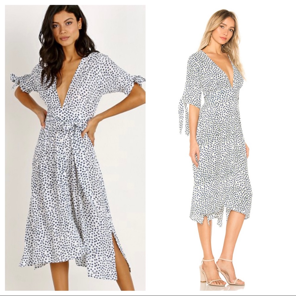 Faithfull the Brand Midi Tie Sleeves Dress